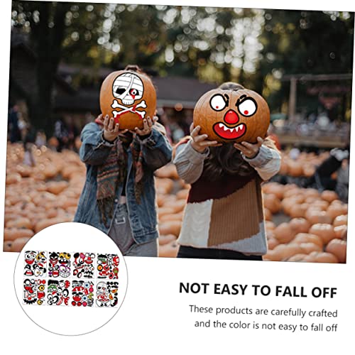 YARNOW 64 Stück Teiliges Halloween Kürbis Aufkleber Kreative Masken Sticker Langlebig und Farbintensiv Vielseitig für Foto Deko und Party Bunte Halloween Deko für Drinnen und Draußen YARNOW 64 Stück Teiliges Halloween Kürbis Aufkleber Kreative Masken Sticker Langlebig und Farbintensiv Vielseitig für Foto Deko und Party Bunte Halloween Deko für Drinnen und Draußen von YARNOW