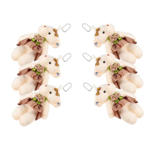 YARNOW 6Stücke Bärenanhänger Plüschbär Schlüsselanhänger Für DIY Hochzeit Deko Entzückendes Bärenspielzeug Für Geburtstagsfeiern Und Gastgeschenke Vielseitig von YARNOW