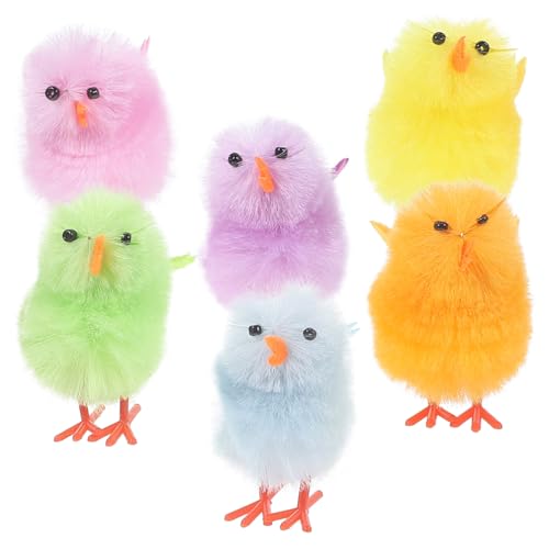YARNOW 6Stücke Mini Plüschküken Für Ostern Flauschige Deko Osterhühner Kreative Tischdekoration Für Feiern Und Einweihungen Höhe von YARNOW