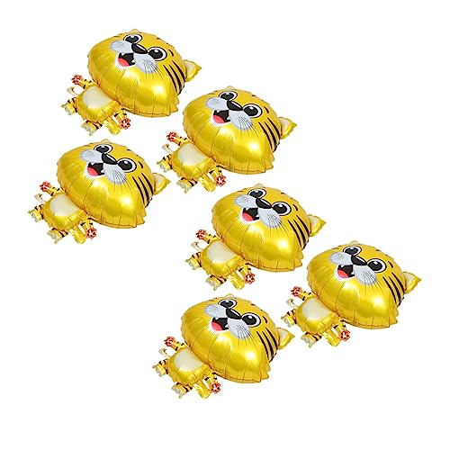 YARNOW 6Stücke Tiger Folienballons Tierballons Für Kindergeburtstag Und Partys Aluminiumfolie Dekoration Für Feiertage Glücklicher Tiger von YARNOW