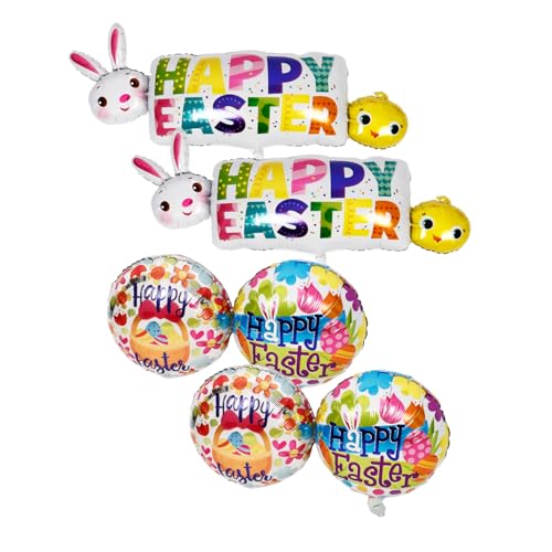 YARNOW 6stücke Teiliges Ostern Ballonset Niedliche Hasen Folienballons Für Partydekoration Für Feiertagsfeiern Und Heimdekoration Bunte Luftballons Für Fröhliche Atmosphäre YARNOW 6stücke Teiliges Ostern Ballonset Niedliche Hasen Folienballons Für Partydekoration Für Feiertagsfeiern Und Heimdekoration Bunte Luftballons Für Fröhliche Atmosphäre von YARNOW