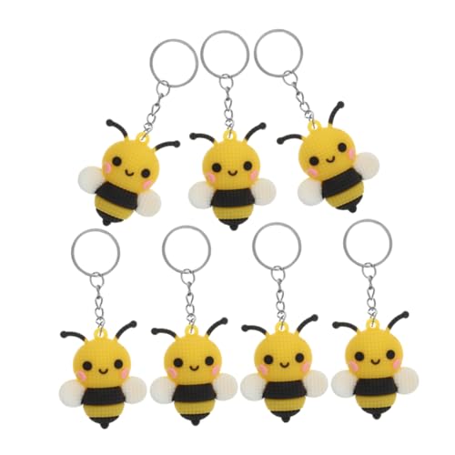 YARNOW 7 Stück Kleiner Bienenanhänger Schlüsselanhänger Geldbörse Bienen-party-dekorationen Tasche Charme Für Handtaschen Keychians Zum Thema Bienen Schlüsselkettendekor Metall von YARNOW