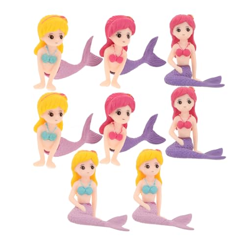 YARNOW 8 Stück Meerjungfrau Figuren Aquarium Dekoration Kleiner Meerjungfrauen Ornamente für Kuchen und Partys Charmante Tortendeko für Kinder Vielseitige Deko für Feiern von YARNOW
