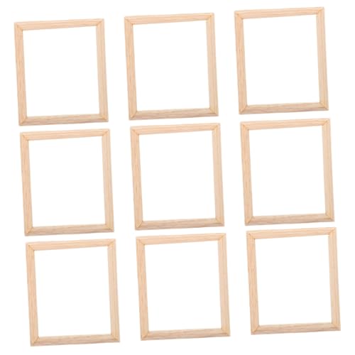 YARNOW 9stücke Miniatur-bilderrahmen Aus Holz Für Puppenhäuser Im Maßstab DIY-zubehör Puppenhaus-möbel Dekoration Holz-minirahmen Für Heimwerkerarbeiten von YARNOW