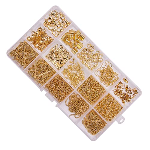 YARNOW DIY Ohrschmuck Zubehör mit Aufbewahrungsbox Handgefertigte Ohrring Materialien für Damen Vielseitige Schmuck Selber Machen Bastelset Goldfarbene Ohrschmuck Accessoires von YARNOW