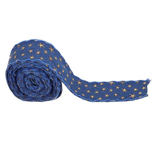 YARNOW Denim-Gurtband Gimp trimmen Polsterverkleidung Denim-Haarschmuck Denim-Stern-Patches Sternenband Jeansband. Jeansstoffband Jeans-Haarschleife Polyester von YARNOW