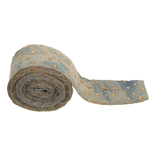 YARNOW Denim-Gurtband trimmen Ripsband nähen Schleife wickeln Denim-Stern-Patches Polsterbesatz Denim-Haarschmuck Gardinenleisten für Gardinen Polsterverkleidung Polyester von YARNOW