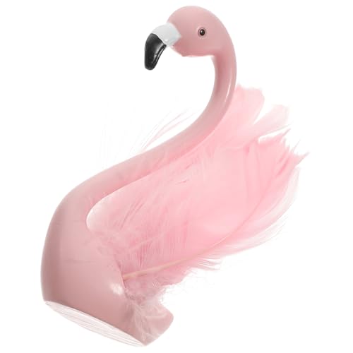 YARNOW Flamingo-Ornamente im Freien Rosa Flamingo-Kuchendekorationen Flamingo Gartenverzierung Flamingo-Kuchenaufsatz Flamingo-Schreibtischdekoration Flamingo -Kuchen Tischflamingos Feder von YARNOW
