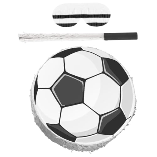 YARNOW Fußball Pinata mit und Augenbinde Robuste Pappkonstruktion Bunte Krepppapier Dekoration für Fußball Geburtstagspartys und Sport Mottopartys YARNOW Fußball Pinata mit und Augenbinde Robuste Pappkonstruktion Bunte Krepppapier Dekoration für Fußball Geburtstagspartys und Sport Mottopartys von YARNOW