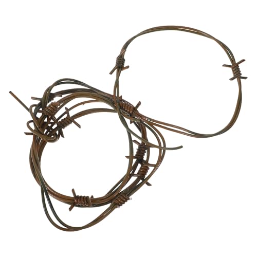 YARNOW Gefälschter verrosteter Stacheldraht: 2,4 m Lange Halloween-Dekorationsrequisite aus Kunststoff mit Widerhaken – rostiges Western-Party-Ornament für gruseliges Cowboy-Cosplay YARNOW Gefälschter verrosteter Stacheldraht: 2,4 m Lange Halloween-Dekorationsrequisite aus Kunststoff mit Widerhaken – rostiges Western-Party-Ornament für gruseliges Cowboy-Cosplay von YARNOW