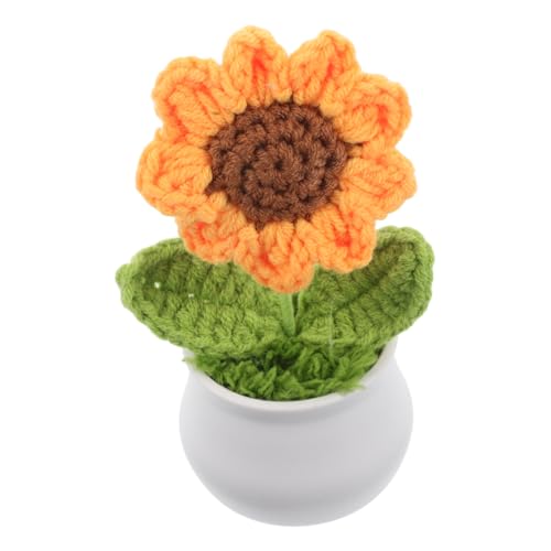 YARNOW Häkelblume Sonnenblume im Topf Kunstblumen Deko für Schreibtisch Pflegeleicht und Realistisch Büro Wohnzimmer und Auto Dashboard für Frauen YARNOW Häkelblume Sonnenblume im Topf Kunstblumen Deko für Schreibtisch Pflegeleicht und Realistisch Büro Wohnzimmer und Auto Dashboard für Frauen von YARNOW