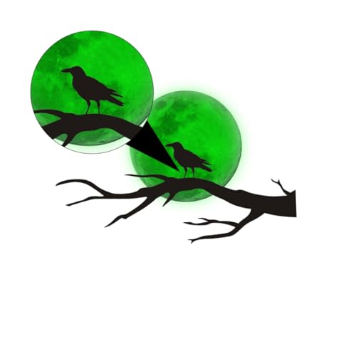 YARNOW Halloween Wandsticker Teilig Fluoreszierend mit Mond und Schwarz Grün Selbstklebende Gruselige Kinderzimmer Wanddeko für Party und Halloween Dekoration YARNOW Halloween Wandsticker Teilig Fluoreszierend mit Mond und Schwarz Grün Selbstklebende Gruselige Kinderzimmer Wanddeko für Party und Halloween Dekoration von YARNOW
