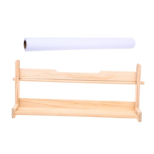 YARNOW Holz Staffelei für Papierrollenhalter Leicht Tragbar für Zeichnungen Skizzen und Bastelarbeiten Zeichenpapier für Schule und Kreative Aktivitäten von YARNOW