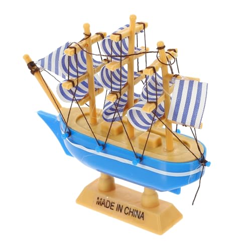 YARNOW Mediterranes Segelboot Modell aus Dekoration für Wohnzimmer Schreibtisch Schlafzimmer Handgefertigtes Nautisches Ornament Farbenfrohes Boot für Kreative Raumgestaltung von YARNOW