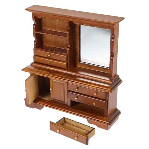YARNOW Miniatur Holz Kommode Puppenhaus Möbel Vintage Miniatur Schrank Modell für Tiny House Wohnzimmer Schlafzimmer Zubehör von YARNOW