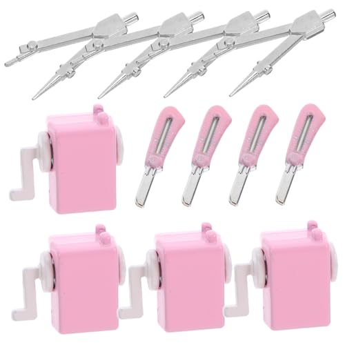 YARNOW Miniatur Kompass Mini Anspitzer Mini Bastelmesser Realistische Puppenhaus Werkzeuge Kompakt Detailreich für Puppenhaus Deko und Fotorequisiten von YARNOW