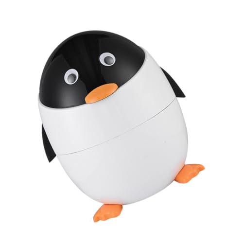 YARNOW Pinguin-Mülleimer mülleimer süßer Mülleimer Pinguin-Badezimmerdekor Kawaii Mülleimer Cartoon-Pinguin-Kunststoff-Mülleimer mit Deckel Mülleimer süß Plastik von YARNOW