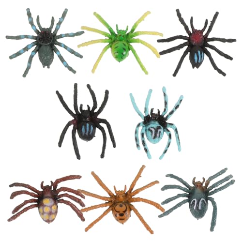 YARNOW Realistische Plastik Spinne, 8PCS Halloween Spinnen Streich Requisiten, Realistische Spinne Spielfiguren Halloween Streich Scherz Party Tischdekoration von YARNOW