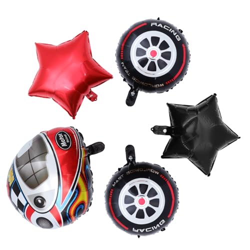 YARNOW Rennwagen Party Dekoration Aluminiumfolie Ballon Set Helm Reifen Design Retro Stil Wiederverwendbar Für Motorrad Geburtstag Party Ornamente von YARNOW