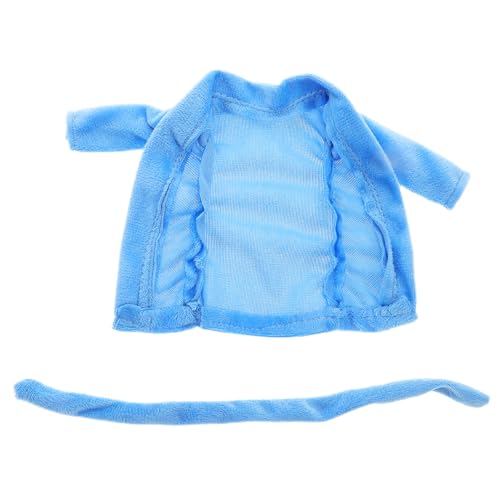 YARNOW Robe Accessoires Puppenhausverzierung Miniatur-puppenbademantel Miniatur-Puppen-Roben-Outfit Mini Doll Robe Kleidung Puppenkleidung Puppenrock Sky-Blue Stoff von YARNOW