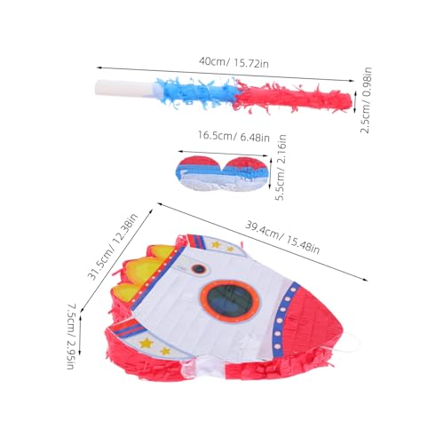 YARNOW Rocket Pinata aus Karton und Krepppapier Robuste Weltraum Dekoration mit Befüllung für Kindergeburtstag Augenbinde und Stick Bunte Party Deko für Mottopartys Schulevents Shower YARNOW Rocket Pinata aus Karton und Krepppapier Robuste Weltraum Dekoration mit Befüllung für Kindergeburtstag Augenbinde und Stick Bunte Party Deko für Mottopartys Schulevents Shower von YARNOW