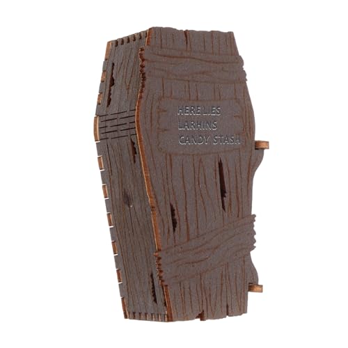 YARNOW Rustikale Halloween Coffin Box aus Holz mit Deckel Wiederverwendbare Süßigkeiten Schmuckschatulle für Party-deko und Geschenkaufbewahrung von YARNOW