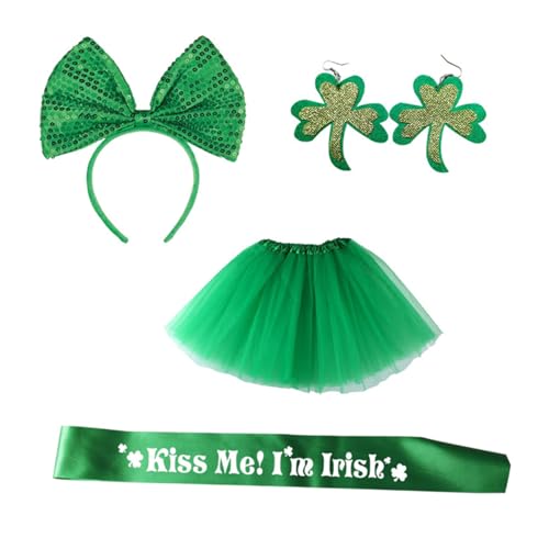YARNOW Saint Patrick's Day Teiliges Festival mit Grünem Netzrock Kleeblatt Ohrringen Schleife und Kopfschmuck Party Deko für Karneval Festveranstaltungen und Mottofeiern YARNOW Saint Patrick's Day Teiliges Festival mit Grünem Netzrock Kleeblatt Ohrringen Schleife und Kopfschmuck Party Deko für Karneval Festveranstaltungen und Mottofeiern von YARNOW