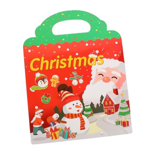 YARNOW Selbstklebendes Weihnachts Stickerbuch für DIY Lernspielzeug mit Wiederverwendbaren Stickern Fördert Kreativität Vorstellungskraft und Eltern Junge Mädchen Interaktion von YARNOW
