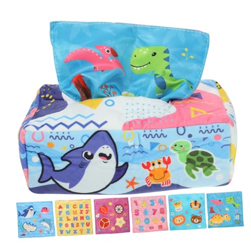 YARNOW Sensorisches Stofftaschentuchbox Dinosaurier Muster Weiches Hautfreundliches Montessori Lernspielzeug Feinmotorik und Farberkennung Langlebig Genäht Geeignet für Kleinkinder YARNOW Sensorisches Stofftaschentuchbox Dinosaurier Muster Weiches Hautfreundliches Montessori Lernspielzeug Feinmotorik und Farberkennung Langlebig Genäht Geeignet für Kleinkinder von YARNOW