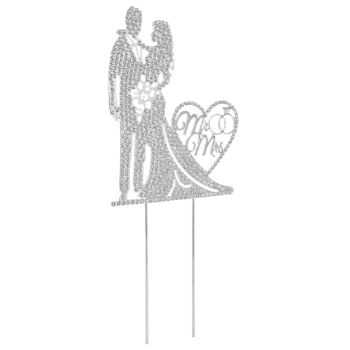 YARNOW Tortenstecker Elegante Cake Topper Deko für Hochzeiten Romantische Silberner Untergrund Perfektes Accessoire für Hochzeitstorten und Jubiläumsfeiern YARNOW Tortenstecker Elegante Cake Topper Deko für Hochzeiten Romantische Silberner Untergrund Perfektes Accessoire für Hochzeitstorten und Jubiläumsfeiern von YARNOW