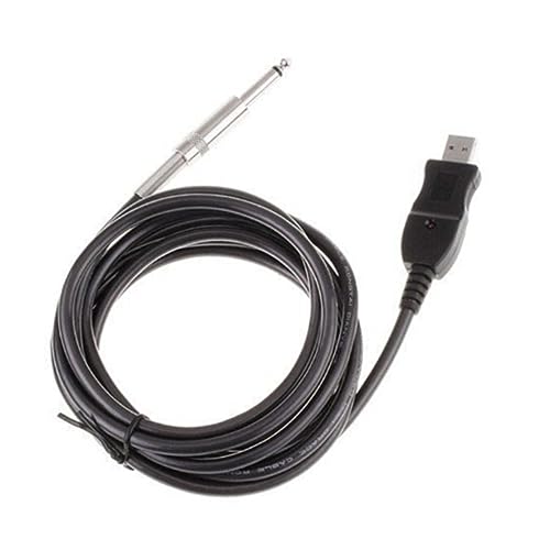 YARNOW USB Gitarrenkabel Guitar Bass zu USB Adapter für Pc Recording Schwarz für Windows und Langlebiges Material Signalübertragung mit LED Anzeige von YARNOW