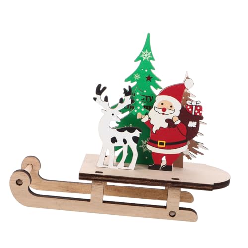 YARNOW Weihnachts Holzschlittenfigur mit Handgefertigten Details Langlebiger Holzdekoration für Schreibtisch und Fenster Festliche Weihnachtsatmosphäre für Ihr Zuhause YARNOW Weihnachts Holzschlittenfigur mit Handgefertigten Details Langlebiger Holzdekoration für Schreibtisch und Fenster Festliche Weihnachtsatmosphäre für Ihr Zuhause von YARNOW