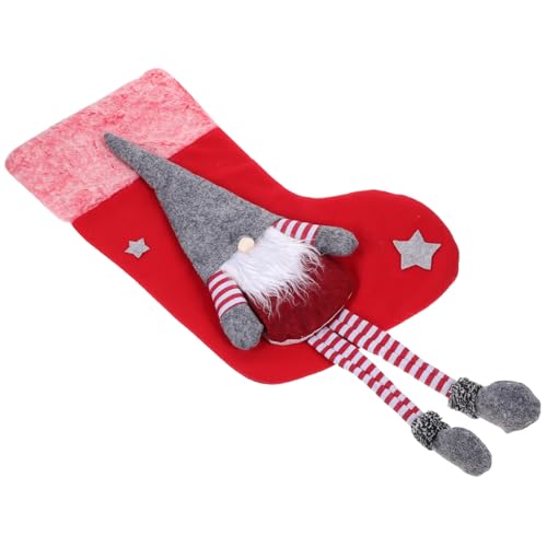 YARNOW Weihnachtssocken Hängeornament Weihnachtsstrumpf Ohne Gesicht Für Weihnachtsbaum Und Wanddekoration Rote Weihnachtsdeko Für Festliche Anlässe von YARNOW