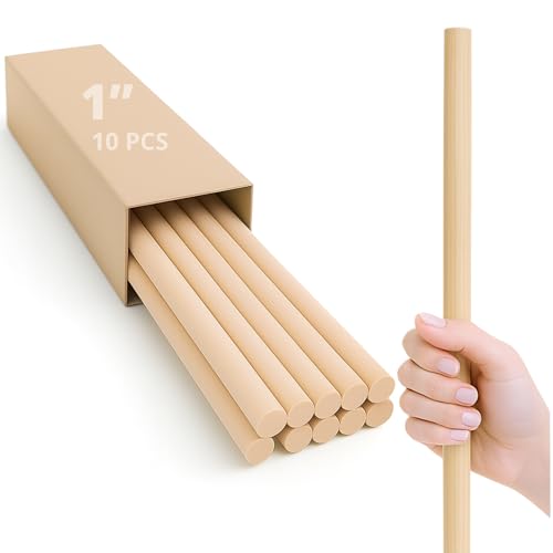 10 Stück Dübelstangen aus Birkenholz – 61 cm lang, 2,5 cm dick, natürliche Holzstäbe für Handwerk, DIY-Projekte, Lebensmittelverwendung, glatte runde Holzstäbe zum Basteln und Ausstellen 10 Stück Dübelstangen aus Birkenholz – 61 cm lang, 2,5 cm dick, natürliche Holzstäbe für Handwerk, DIY-Projekte, Lebensmittelverwendung, glatte runde Holzstäbe zum Basteln und Ausstellen von YARRD