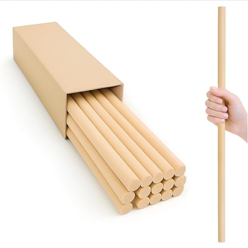 15 Stück Dübelstangen aus Birkenholz – 61 cm lang, 1,27 cm dick, natürliche Holzstäbe für Handwerk, DIY-Projekte, Lebensmittelverwendung, glatte runde Holzstäbe zum Basteln und Ausstellen 15 Stück Dübelstangen aus Birkenholz – 61 cm lang, 1,27 cm dick, natürliche Holzstäbe für Handwerk, DIY-Projekte, Lebensmittelverwendung, glatte runde Holzstäbe zum Basteln und Ausstellen von YARRD