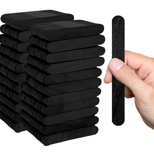 200 Stück Holz-Bastelstäbchen schwarz – schwarze Stieleisstäbchen flach 11,4 cm Jumbo-Stiele zum Basteln, Holzstäbchen für Bastelarbeiten, DIY, Lebensmittelqualität Eis am Stiel 200 Stück Holz-Bastelstäbchen schwarz – schwarze Stieleisstäbchen flach 11,4 cm Jumbo-Stiele zum Basteln, Holzstäbchen für Bastelarbeiten, DIY, Lebensmittelqualität Eis am Stiel von YARRD
