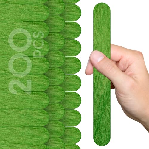 200 Stück Holz-Bastelstäbe, grün, 20,3 cm, Jumbo-Eis am Stiel, flach, zum Basteln, Holzstäbchen, grün, für Heimwerker, Lebensmittelqualität 200 Stück Holz-Bastelstäbe, grün, 20,3 cm, Jumbo-Eis am Stiel, flach, zum Basteln, Holzstäbchen, grün, für Heimwerker, Lebensmittelqualität von YARRD