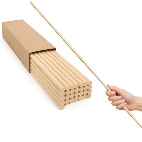 30 Stück Holzdübel 0,6 x 91,4 cm – Großpackung Dübelstangen Set, dicke, langlebige Hartholzstange und Holzstangen zum Basteln, Holzstangen, DIY-Dekor und lange Holzdübel 30 Stück Holzdübel 0,6 x 91,4 cm – Großpackung Dübelstangen Set, dicke, langlebige Hartholzstange und Holzstangen zum Basteln, Holzstangen, DIY-Dekor und lange Holzdübel von YARRD