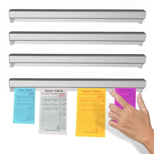 4 Stück Rechnungs-Clip-Halter, 40 cm, Metall, Quittungs- und Tickethalter für Restaurant, Küche, Büro, Scheck, Organizer, Streifenleiste für Bestellungen, Rechnungen und geschäftliche Nutzung 4 Stück Rechnungs-Clip-Halter, 40 cm, Metall, Quittungs- und Tickethalter für Restaurant, Küche, Büro, Scheck, Organizer, Streifenleiste für Bestellungen, Rechnungen und geschäftliche Nutzung von YARRD