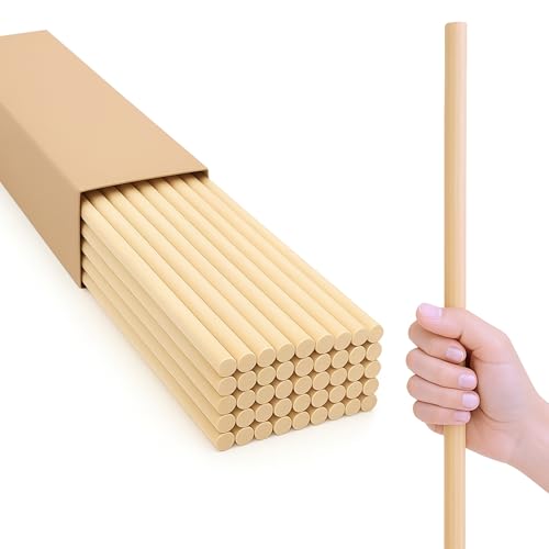 50 Stück Birken-Holzdübelstangen – 1,27 x 61 cm Bastelstäbe für DIY-Projekte, Holzdübel 61 cm lang für Modellieren, Basteln, Gebäude, Mischen und mehr glatte, natürliche Oberfläche 50 Stück Birken-Holzdübelstangen – 1,27 x 61 cm Bastelstäbe für DIY-Projekte, Holzdübel 61 cm lang für Modellieren, Basteln, Gebäude, Mischen und mehr glatte, natürliche Oberfläche von YARRD