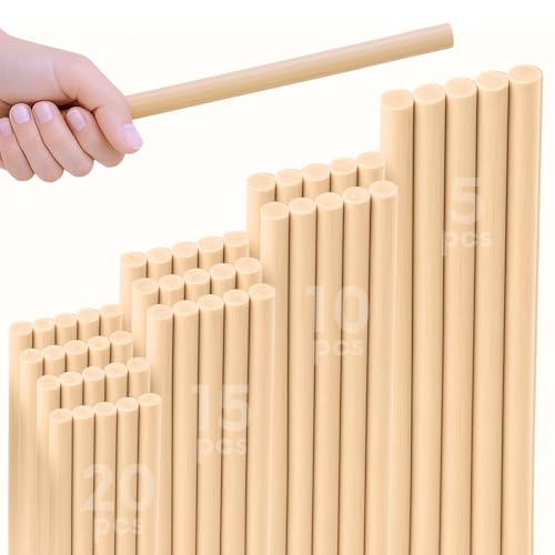 50-teiliges Birkenholz-Bastelstäbe-Set, 61 cm lang, verschiedene Größen, Holzdübel für DIY-Projekte, unlackiertes Holz, Handwerk, Birkenstäbe und Dübel zum Basteln 50-teiliges Birkenholz-Bastelstäbe-Set, 61 cm lang, verschiedene Größen, Holzdübel für DIY-Projekte, unlackiertes Holz, Handwerk, Birkenstäbe und Dübel zum Basteln von YARRD