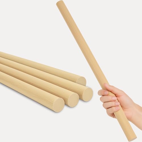 Holzdübelstangen – große Bambusdübelstangen für DIY-Projekte, lange Holzdübel für Bastelstangen, Bambusdübelstäbe, glatt, unlackiert, 4 Stück Holzdübelstangen – große Bambusdübelstangen für DIY-Projekte, lange Holzdübel für Bastelstangen, Bambusdübelstäbe, glatt, unlackiert, 4 Stück von YARRD