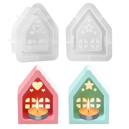 YARVPUV 2 Stück Silikonformen Gießformen Häuser Stern und Herz Silikonform Haus Weihnachten DIY Set Gießformen Silikon für Kerzenherstellung, Handgefertigte Seife und Handwerk YARVPUV 2 Stück Silikonformen Gießformen Häuser Stern und Herz Silikonform Haus Weihnachten DIY Set Gießformen Silikon für Kerzenherstellung, Handgefertigte Seife und Handwerk von YARVPUV