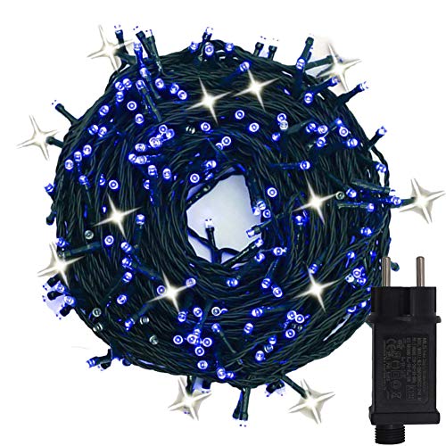 lichterkette funkeleffekt 300Led 30M Lichterketten Weihnachtsbaum Lichterketten mit funkelndem Effekt Ein Blinker pro 10 Glühbirnen (blau+Kaltweißes funkeln) von YASENN