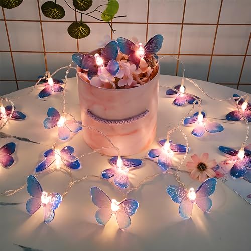 YATOSEEN Schmetterlings Lichterkette, 3M 20 LED Schmetterlings Lichterkette, Batterie oder USB Betriebene Lichter für Kinder im Innen- und Außenbereich, Beleuchtungsdekoration YATOSEEN Schmetterlings Lichterkette, 3M 20 LED Schmetterlings Lichterkette, Batterie oder USB Betriebene Lichter für Kinder im Innen- und Außenbereich, Beleuchtungsdekoration von YATOSEEN