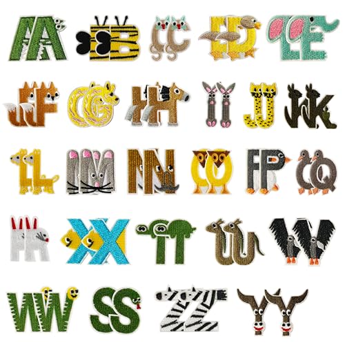 Buchstaben Aufnäher zum Aufbügeln 52 Stück Patches zum Aufbügeln, Aufnäher Glitzer Buchstaben Schriftzug zum Aufbügeln Genähte Stickerei Aufnäher Kleidung Patches zum Aufbügeln (Animal embroidery) Buchstaben Aufnäher zum Aufbügeln 52 Stück Patches zum Aufbügeln, Aufnäher Glitzer Buchstaben Schriftzug zum Aufbügeln Genähte Stickerei Aufnäher Kleidung Patches zum Aufbügeln (Animal embroidery) von YAVO-EU