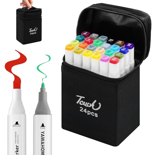 48 Colours Alcohol Markers - Dual Tip Art Marker Pen Set, Colouring Pens For Adults, Permanent Marker Pens For Drawing, Design, Manga, Graffiti, Colouring Books, Adult Artist Student Art Supplies 48 Colours Alcohol Markers - Dual Tip Art Marker Pen Set, Colouring Pens For Adults, Permanent Marker Pens For Drawing, Design, Manga, Graffiti, Colouring Books, Adult Artist Student Art Supplies von YAWAHOME