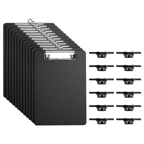 A5 Klemmbrett,12 Pack Klemmbretter mit Aufhängeloch und Stifthalter,A5 Klemmbretter,Klemmbrett für Unternehmen,Büro,Schule oder Restaurant,Schwarz A5 Klemmbrett,12 Pack Klemmbretter mit Aufhängeloch und Stifthalter,A5 Klemmbretter,Klemmbrett für Unternehmen,Büro,Schule oder Restaurant,Schwarz von YAWOIRG
