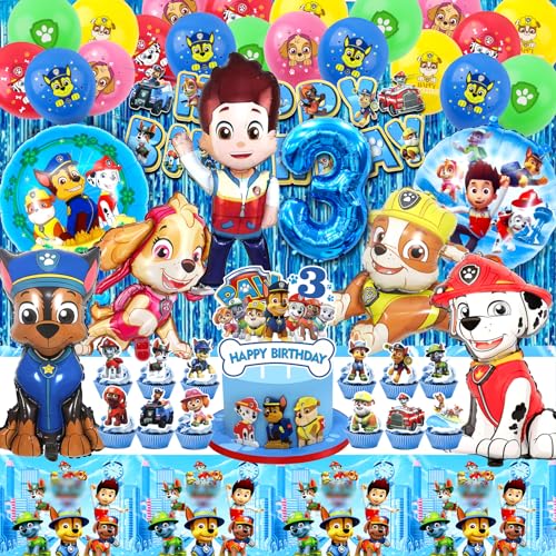 56PCS Paw Dog Geburtstag Deko 3 Jahre, Patrol Dog Deko Kindergeburtstag,Paw Dog Geburtstag,Patrol Dog Party Set,Paw Dog Luftballon,Kuchen Topper,Tischdecke,Patrol Dog Kindergeburtstag Deko für Kinder 56PCS Paw Dog Geburtstag Deko 3 Jahre, Patrol Dog Deko Kindergeburtstag,Paw Dog Geburtstag,Patrol Dog Party Set,Paw Dog Luftballon,Kuchen Topper,Tischdecke,Patrol Dog Kindergeburtstag Deko für Kinder von YAXMME