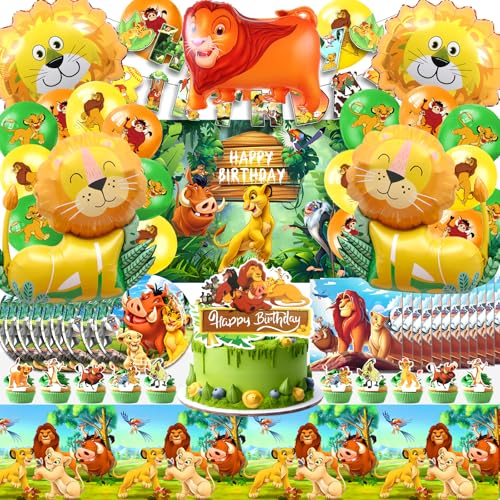Löwen Geburtstag Deko, Geburtstagsdeko Loin, König Löwen Kindergeburtstag Deko, Löwen Geburtstag Luftballon, Löwen Kuchen Topper, Löwen Partygeschirr Set, Fotografie Hintergrund für Kinder Löwen Geburtstag Deko, Geburtstagsdeko Loin, König Löwen Kindergeburtstag Deko, Löwen Geburtstag Luftballon, Löwen Kuchen Topper, Löwen Partygeschirr Set, Fotografie Hintergrund für Kinder von YAXMME